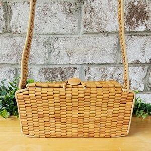Vintage Unsigned Made in Occupied Japan Bamboo Shoulder Bag Purse